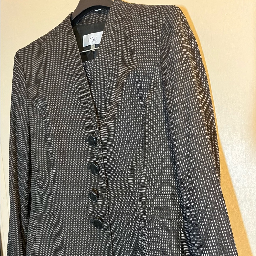 Le Suit brown jacket and skirt suit